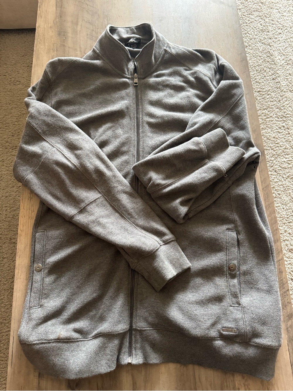 Calvin Klein Grey Full-Zip Men's Sweater Jacket
